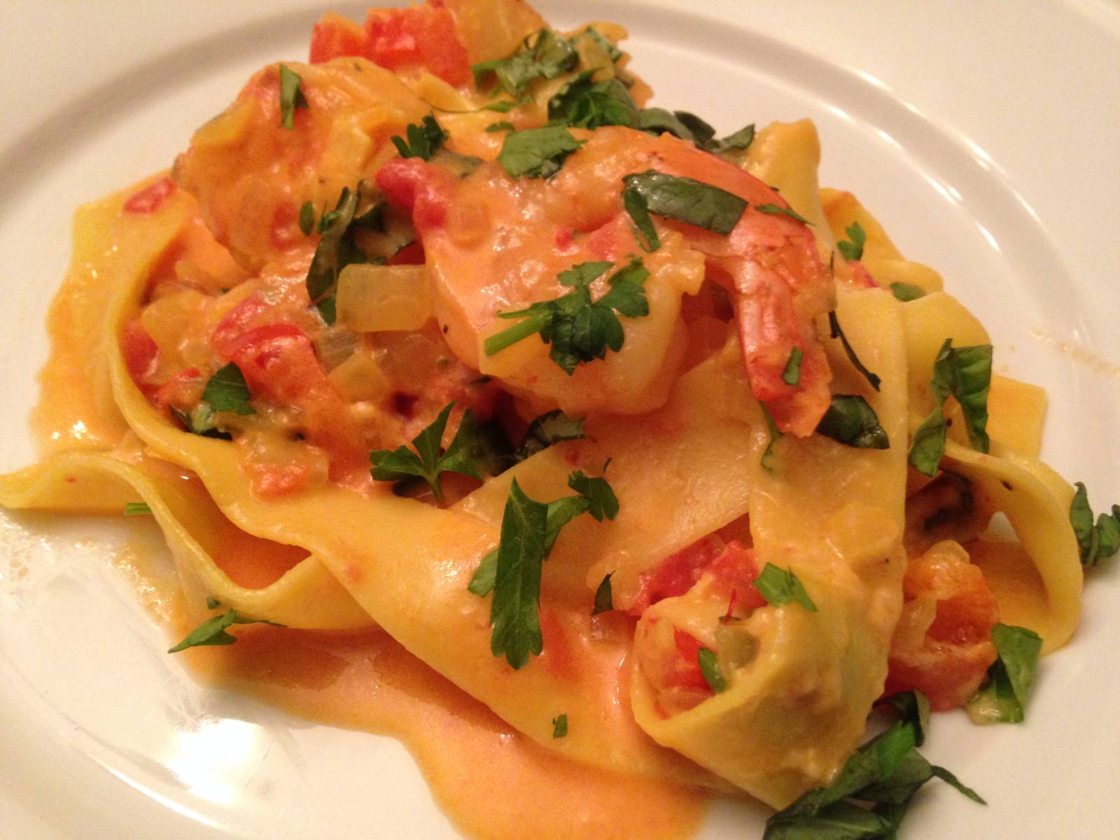 Valentines Day Dinner—Saffron Shrimp Pasta